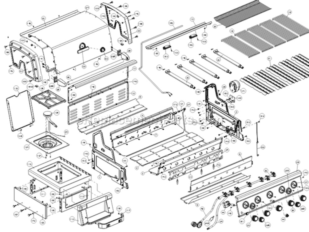 Page A Diagram and Parts List for 9586-44  Broil King Grill
